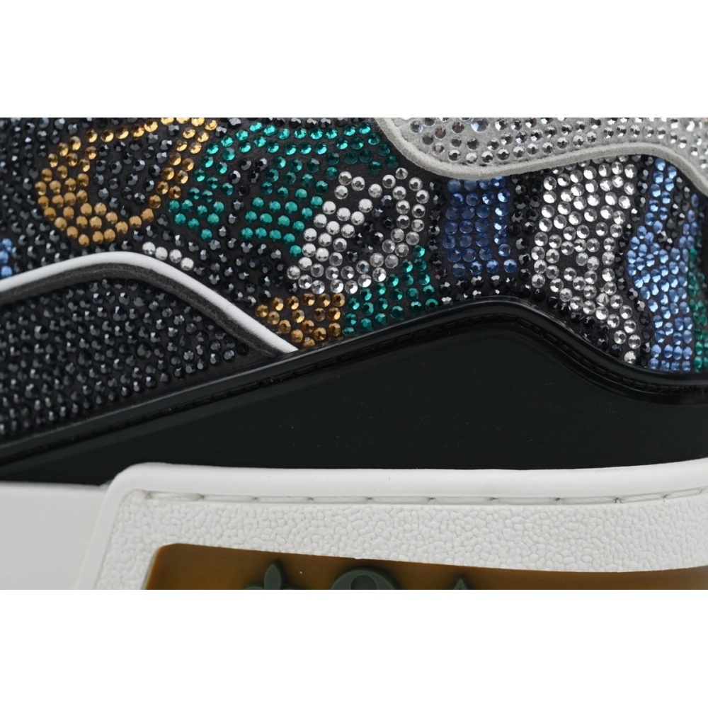 Louis Vuitton Trainer Khaki Camouflage Rhinestone