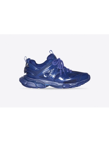Balenciaga Track Metallic Mesh-Nylon Sneakers Blue