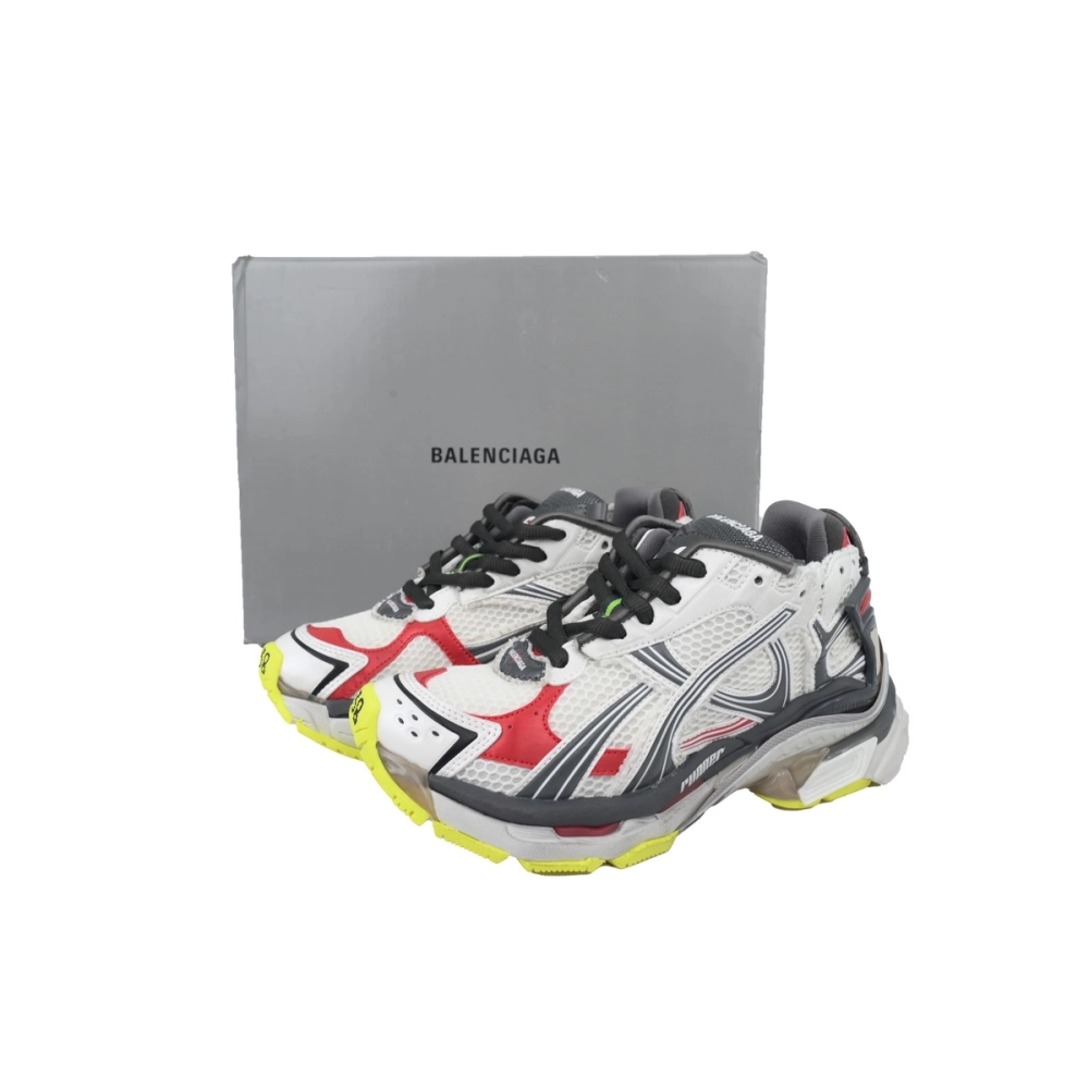 Balenciaga Runner Sneaker White Red And Gray Black 772767 W3RNY 0509