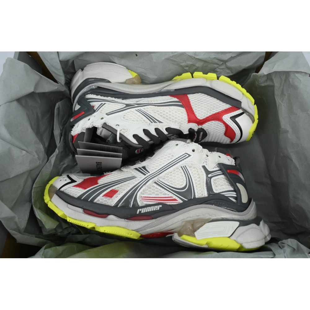 Balenciaga Runner Sneaker White Red And Gray Black 772767 W3RNY 0509