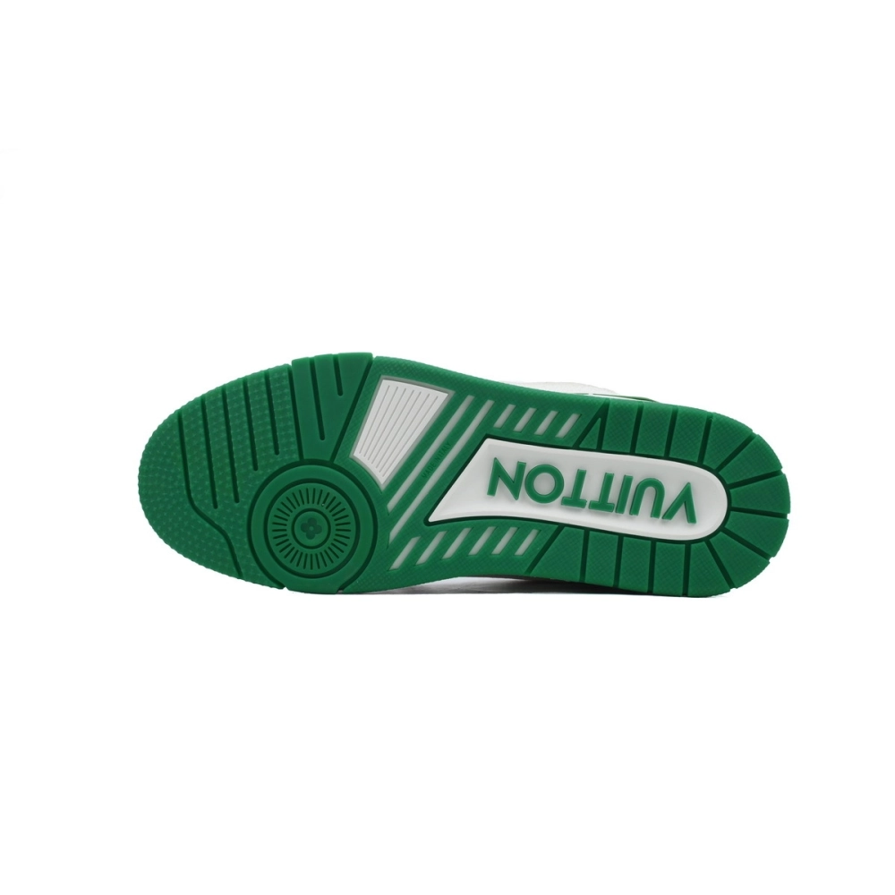 Louis Vuitton Trainer White Rhinestone Green Rhinestone Tail