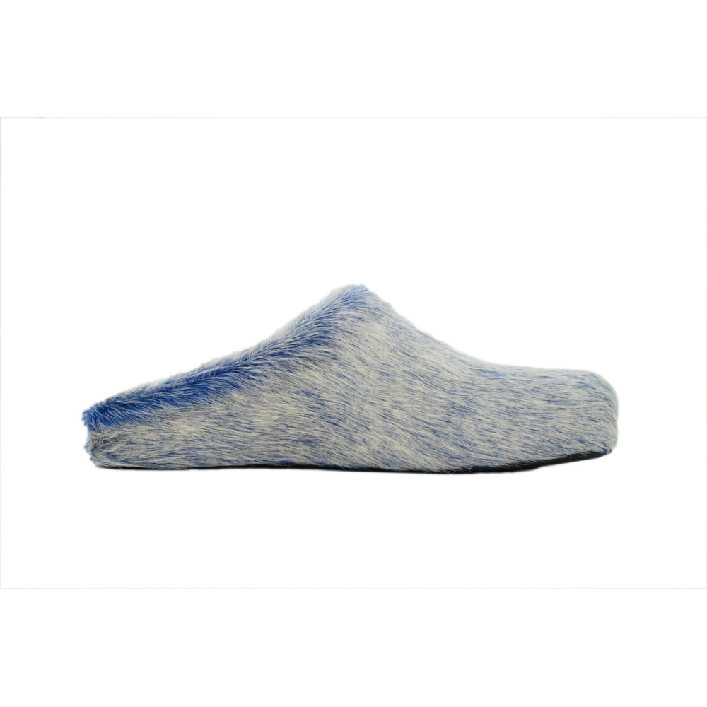 Marni Long-hair Calfskin Fussbett Tie Dye White Blue