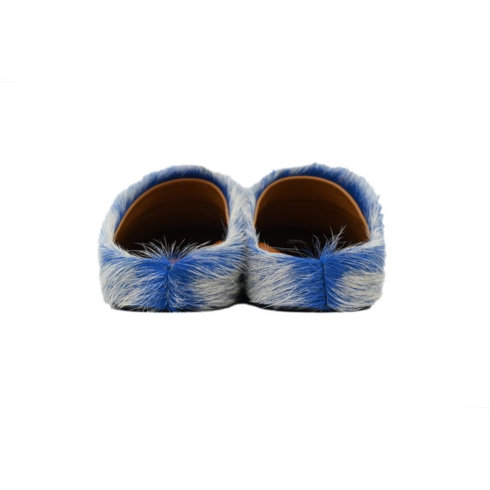 Marni Long-hair Calfskin Fussbett Tie Dye White Blue