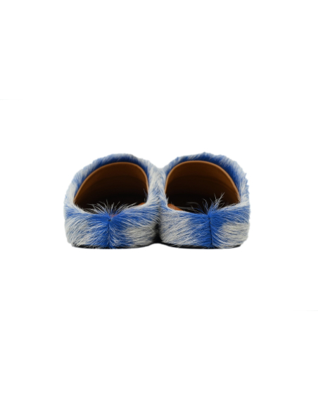 Marni Long-hair Calfskin Fussbett Tie Dye White Blue
