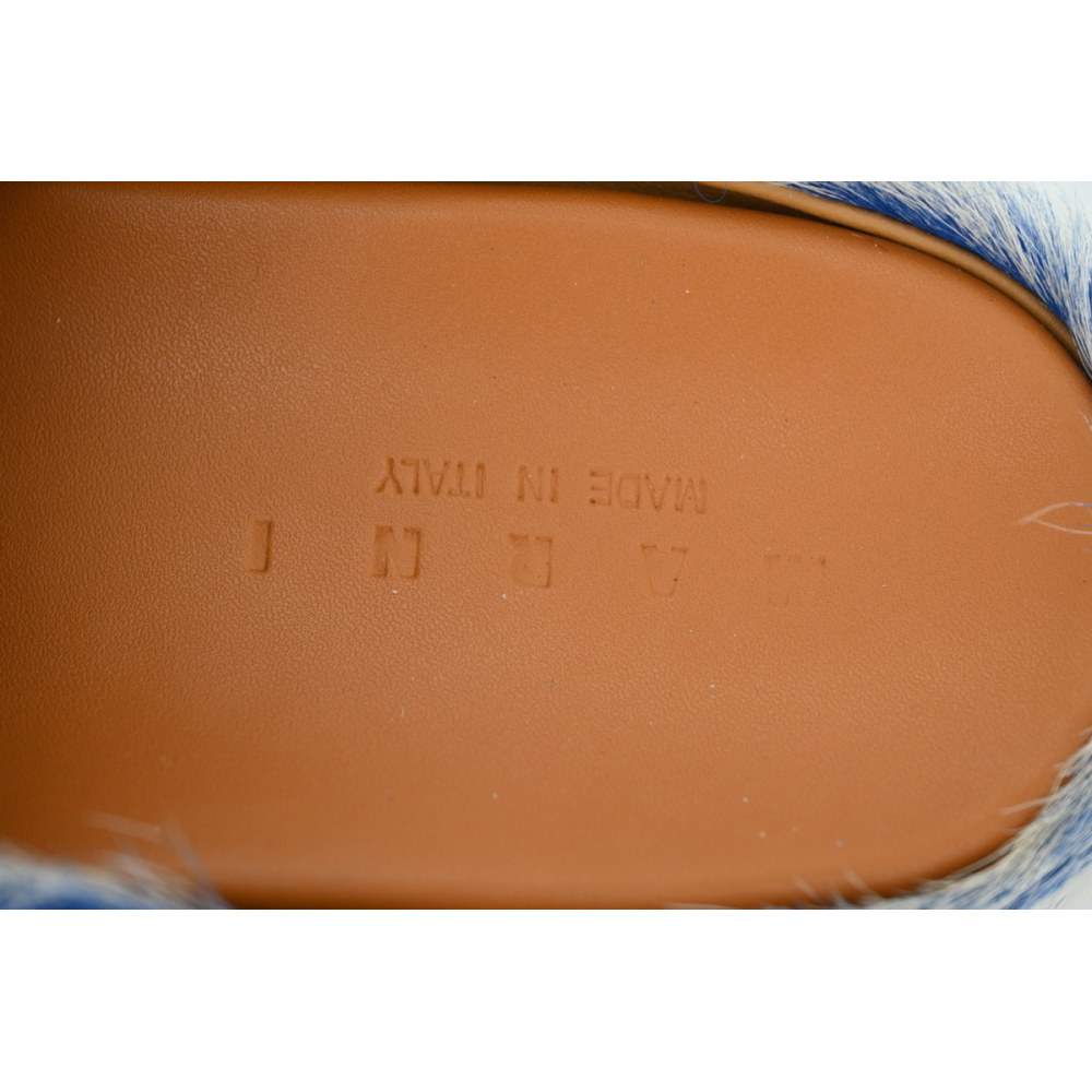 Marni Long-hair Calfskin Fussbett Tie Dye White Blue