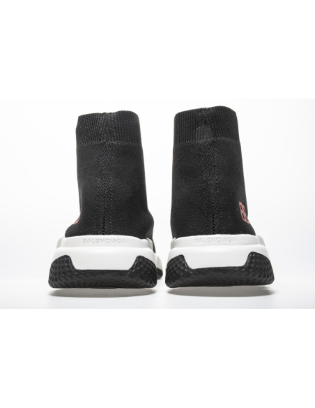 Balenciaga Speed Sock Slip-On Black (Red Logo) 530353 W05GB 1000