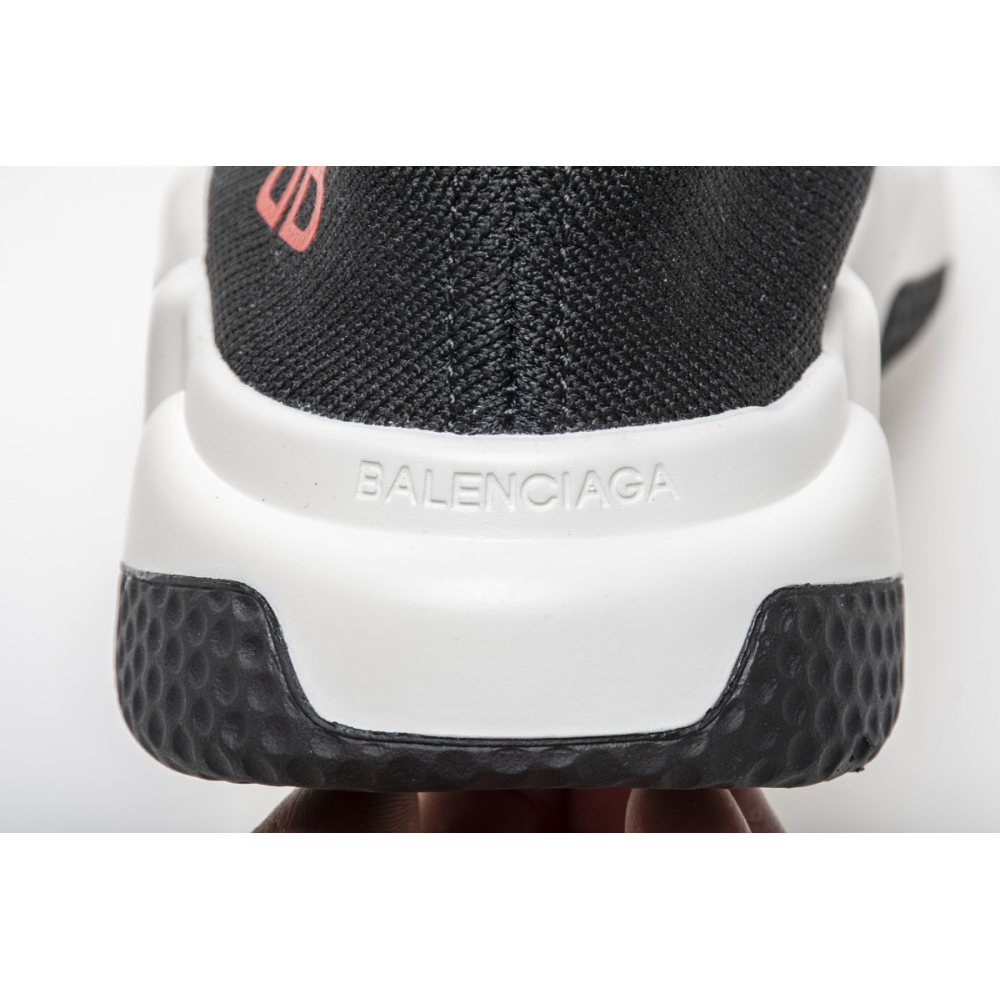 Balenciaga Speed Sock Slip-On Black (Red Logo) 530353 W05GB 1000