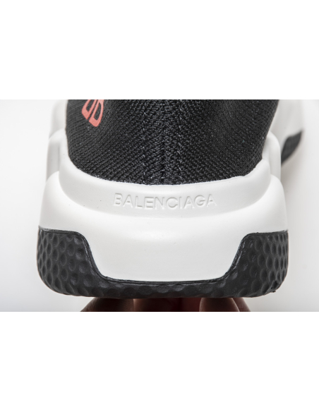 Balenciaga Speed Sock Slip-On Black (Red Logo) 530353 W05GB 1000