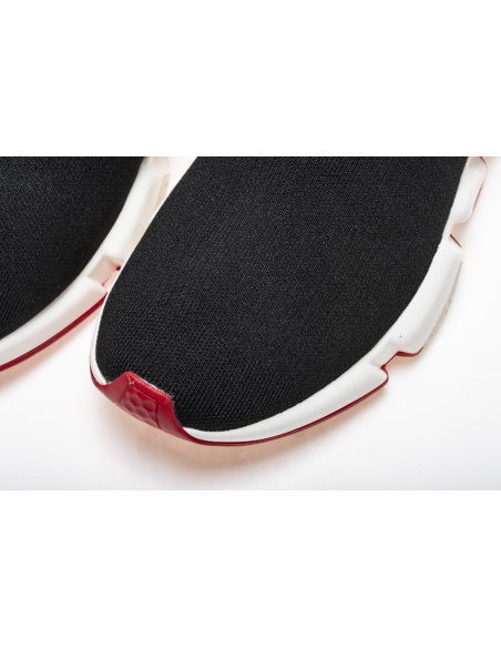 Balenciaga Speed Sock Slip-On Black Red (White Logo)