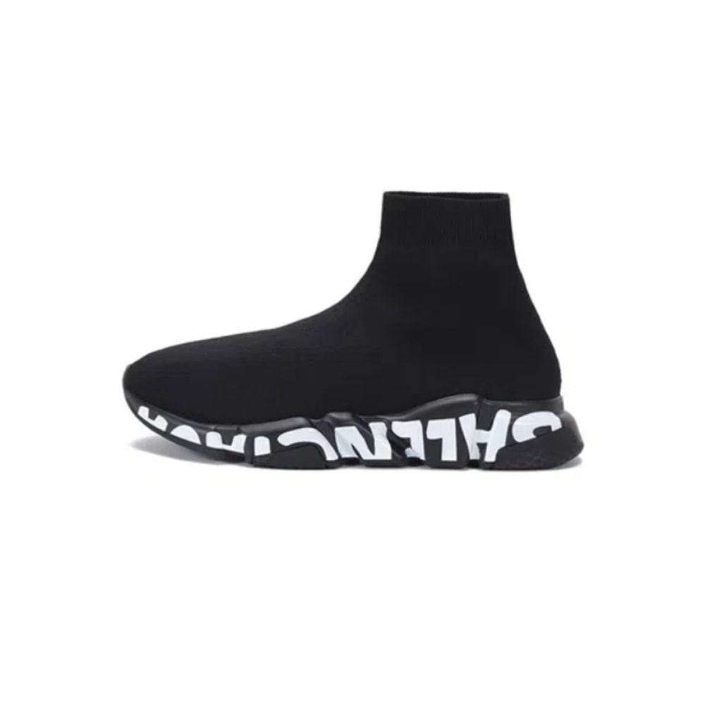 Balenciaga Speed Trainers Lightweight Knit Sneakers Black White