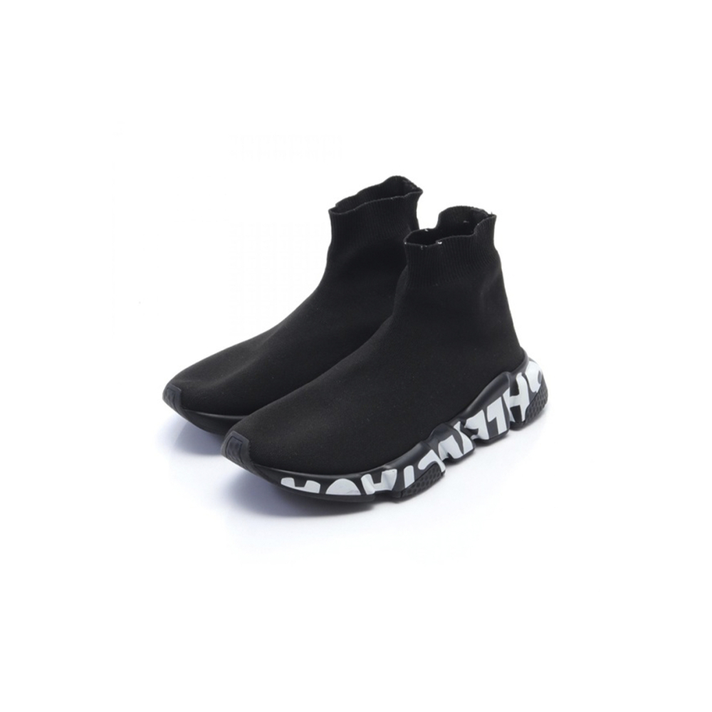 Balenciaga Speed Trainers Lightweight Knit Sneakers Black White