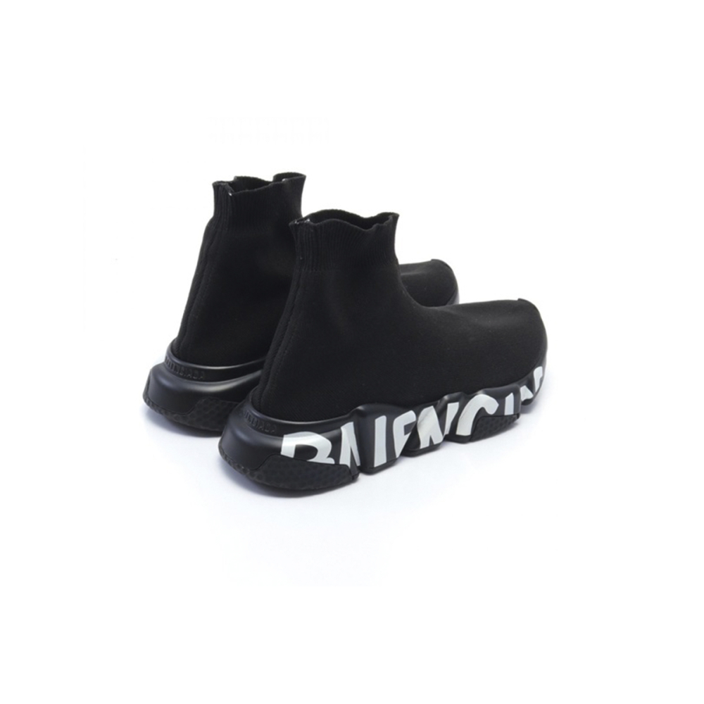 Balenciaga Speed Trainers Lightweight Knit Sneakers Black White