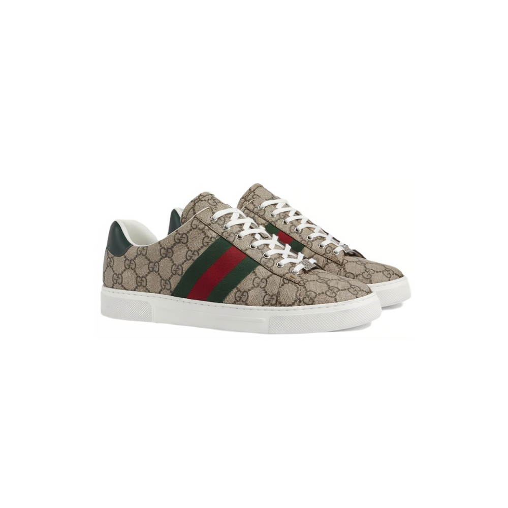 Gucci Ace Web Beige Ebony 760775 FACMZ 9746