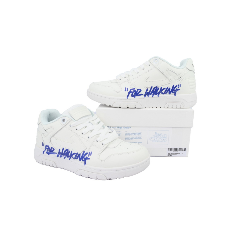 Off-white Out Of Office OOO Low Tops For Walking White And Blue Letters OMIA189F 24LEA006 0145