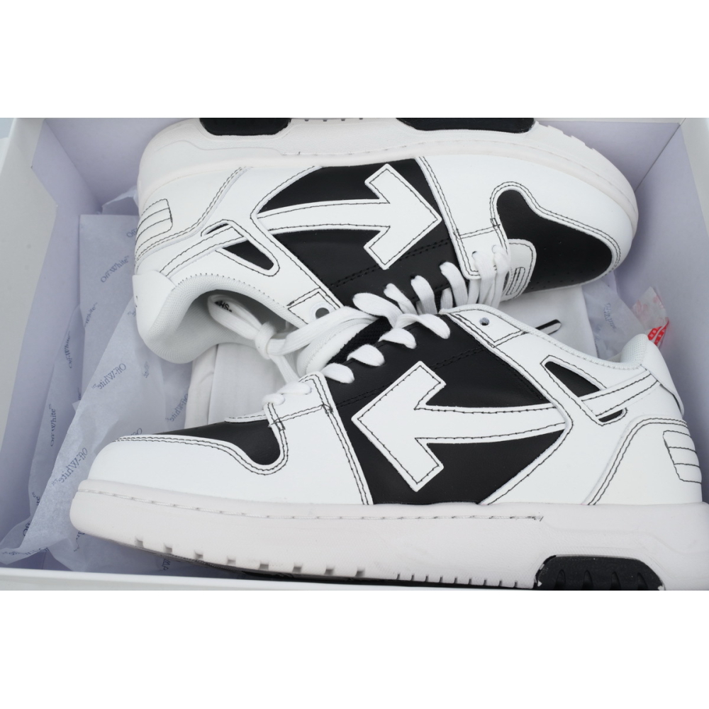 Off-White Out Of Office OOO Low Tops Black White OMIA189S24LEA0041001