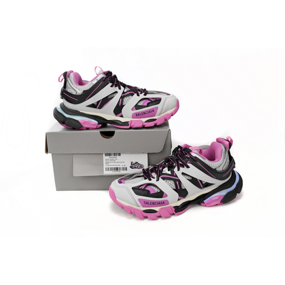 Balenciaga Track Grey Pink Black LED 555032W3AD31252