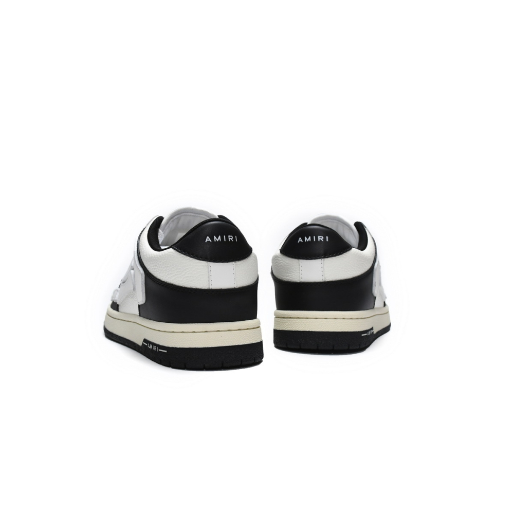 Amiri Skel Top Low Black Leather White Bone MFS003-004