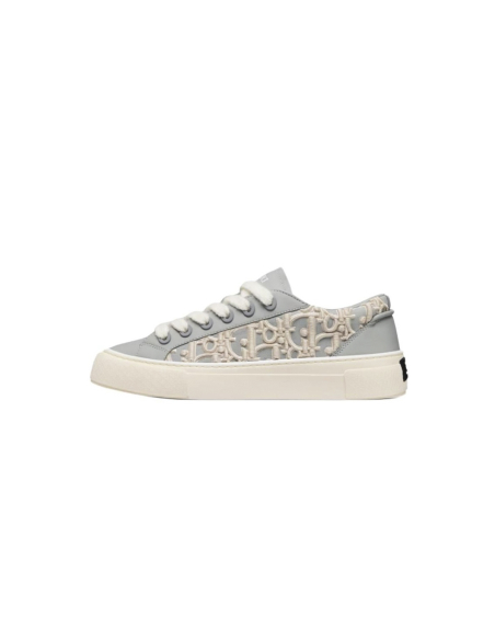 Dior B33 Sneaker Gray Smooth Calfskin / Cream Oblique Raised Embroidery 3SN303ZYQ H868