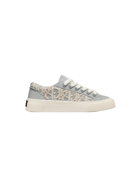 Dior B33 Sneaker Gray Smooth Calfskin / Cream Oblique Raised Embroidery 3SN303ZYQ H868