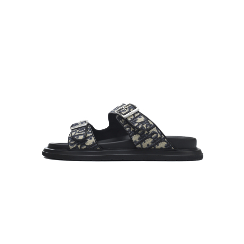 Dior Aqua Sandal Beige Black Dior Oblique Jacquard 3SA115ZSA_H561