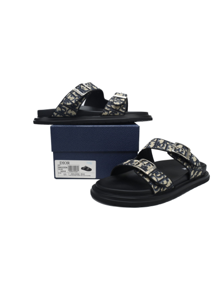Dior Aqua Sandal Beige Black Dior Oblique Jacquard 3SA115ZSA_H561