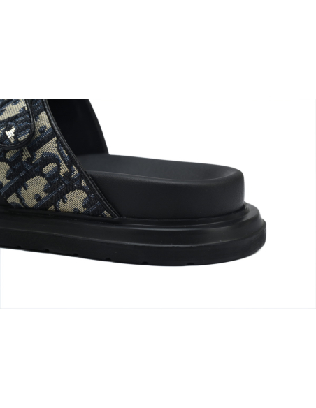 Dior Aqua Sandal Beige Black Dior Oblique Jacquard 3SA115ZSA_H561