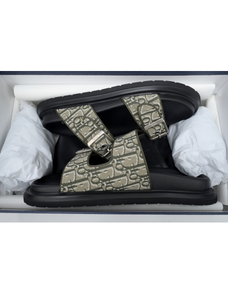 Dior Aqua Sandal Beige Dior Oblique Jacquard