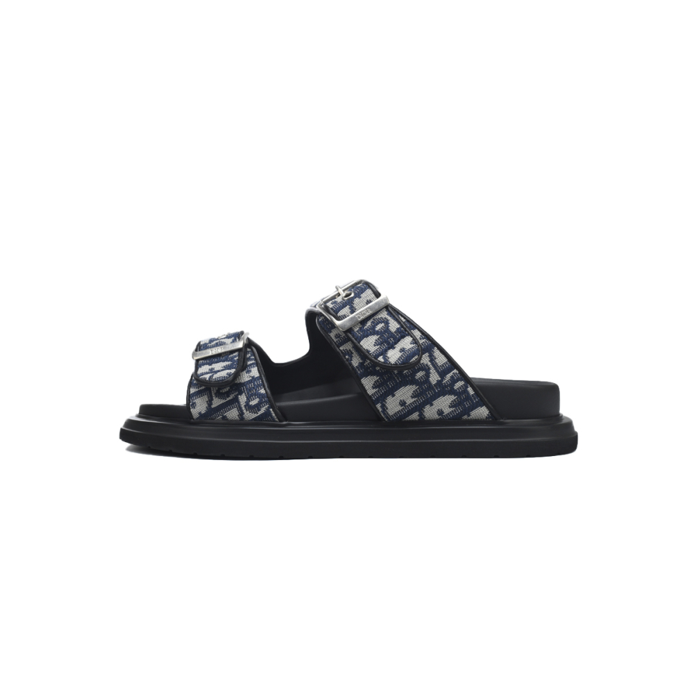 Dior Aqua Sandal Beige Blue Dior Oblique Jacquard