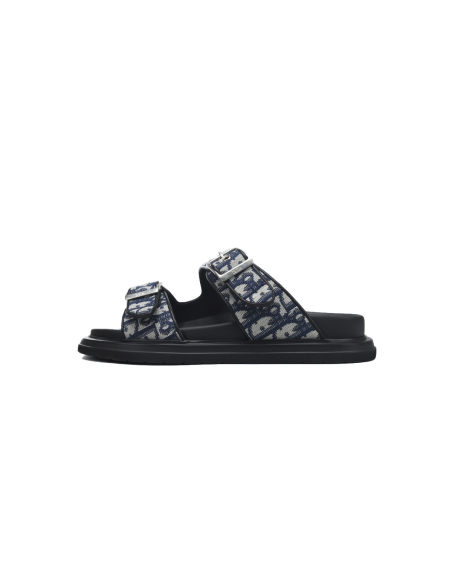 Dior Aqua Sandal Beige Blue Dior Oblique Jacquard