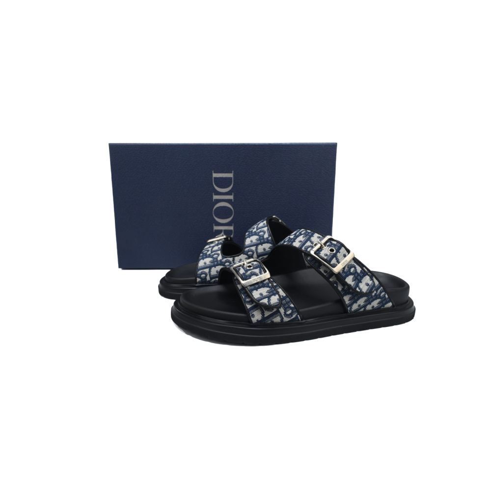 Dior Aqua Sandal Beige Blue Dior Oblique Jacquard