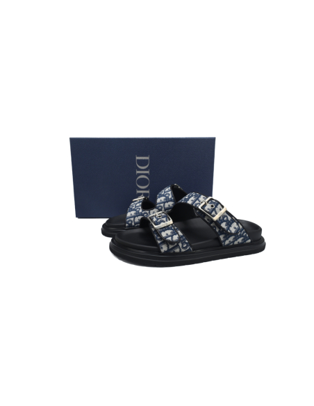 Dior Aqua Sandal Beige Blue Dior Oblique Jacquard