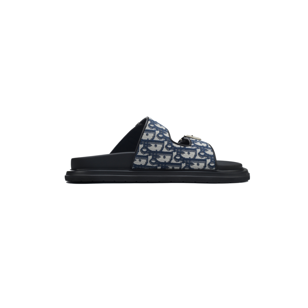 Dior Aqua Sandal Beige Blue Dior Oblique Jacquard
