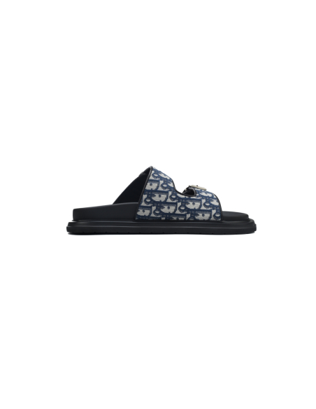 Dior Aqua Sandal Beige Blue Dior Oblique Jacquard