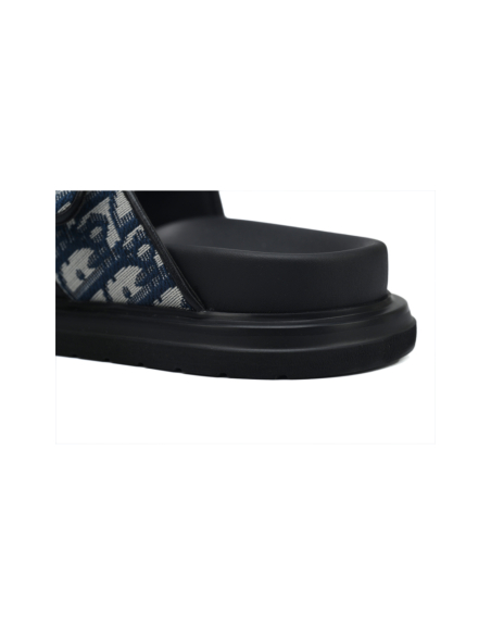 Dior Aqua Sandal Beige Blue Dior Oblique Jacquard