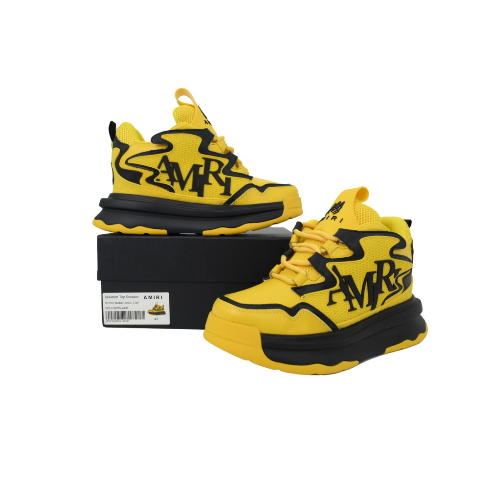 Amiri Platform Elevated Lace-Up Sneakers Yellow