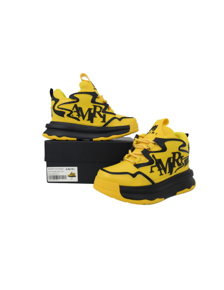 Amiri Platform Elevated Lace-Up Sneakers Yellow
