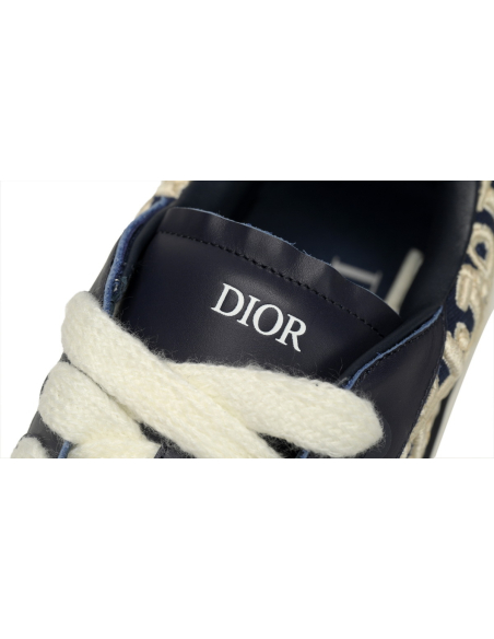 Dior B33 Sneaker Navy Blue Smooth Calfskin Oblique Raised Embroidery 3SN303ZYQ_H561