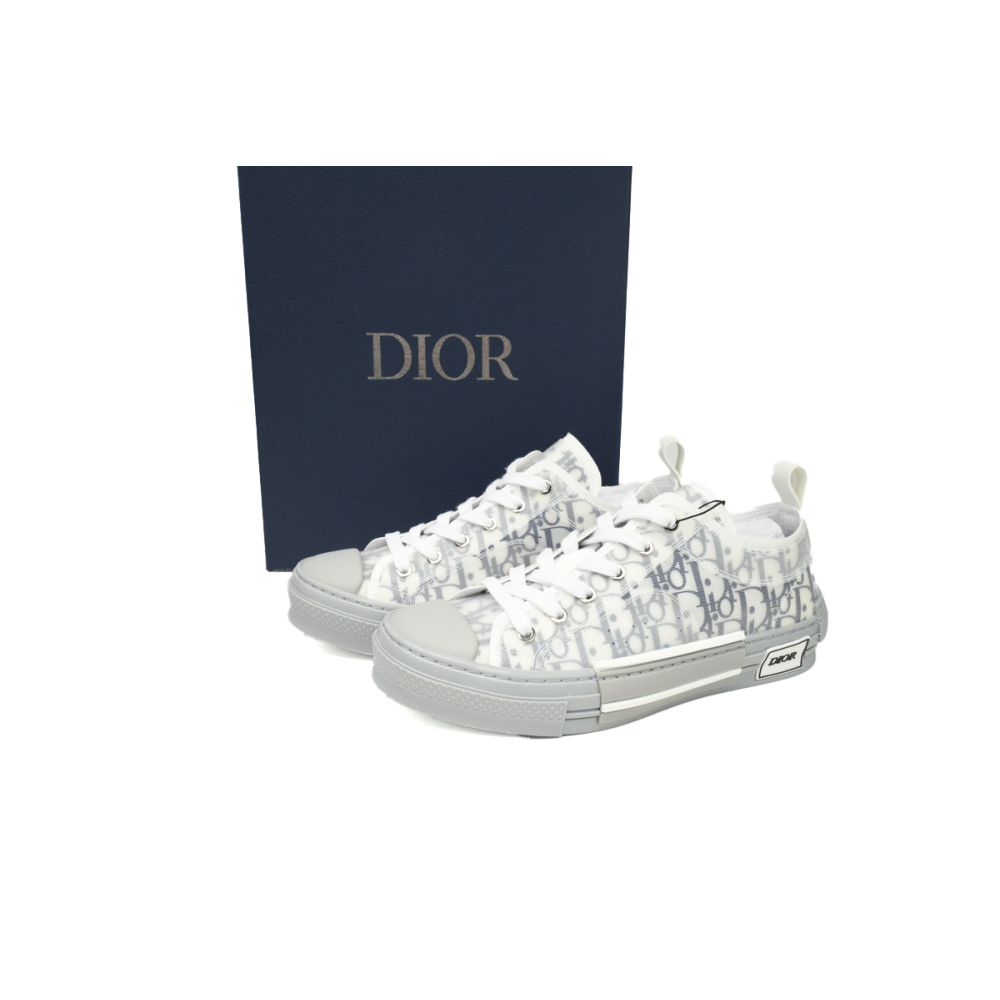 Dior B23 Low White Navy Oblique 3SN249YNT_H568
