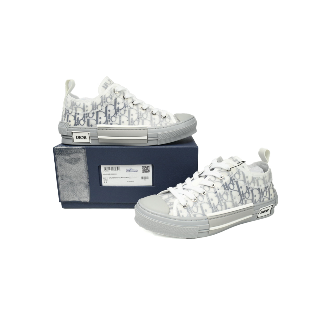 Dior B23 Low White Navy Oblique 3SN249YNT_H568