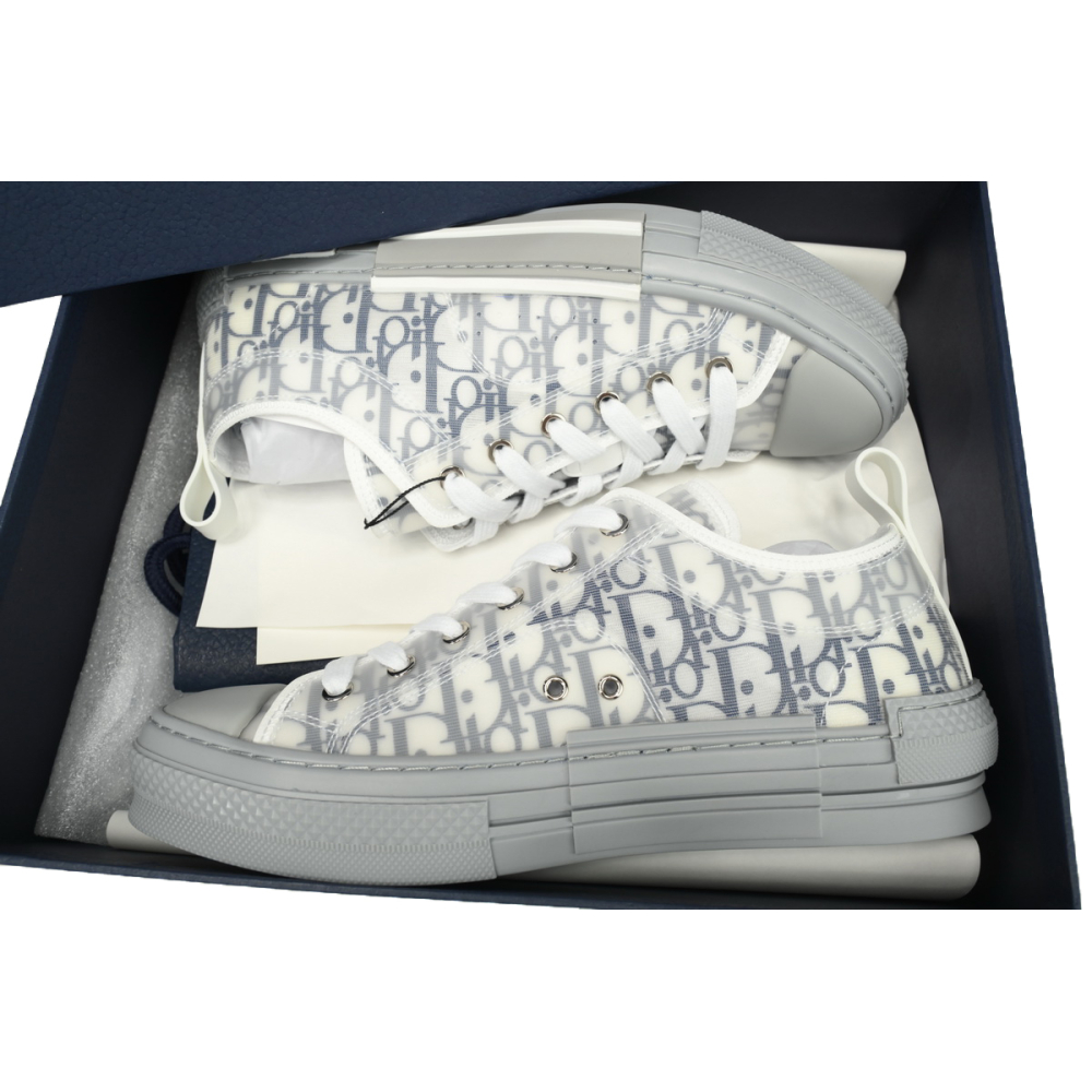 Dior B23 Low White Navy Oblique 3SN249YNT_H568