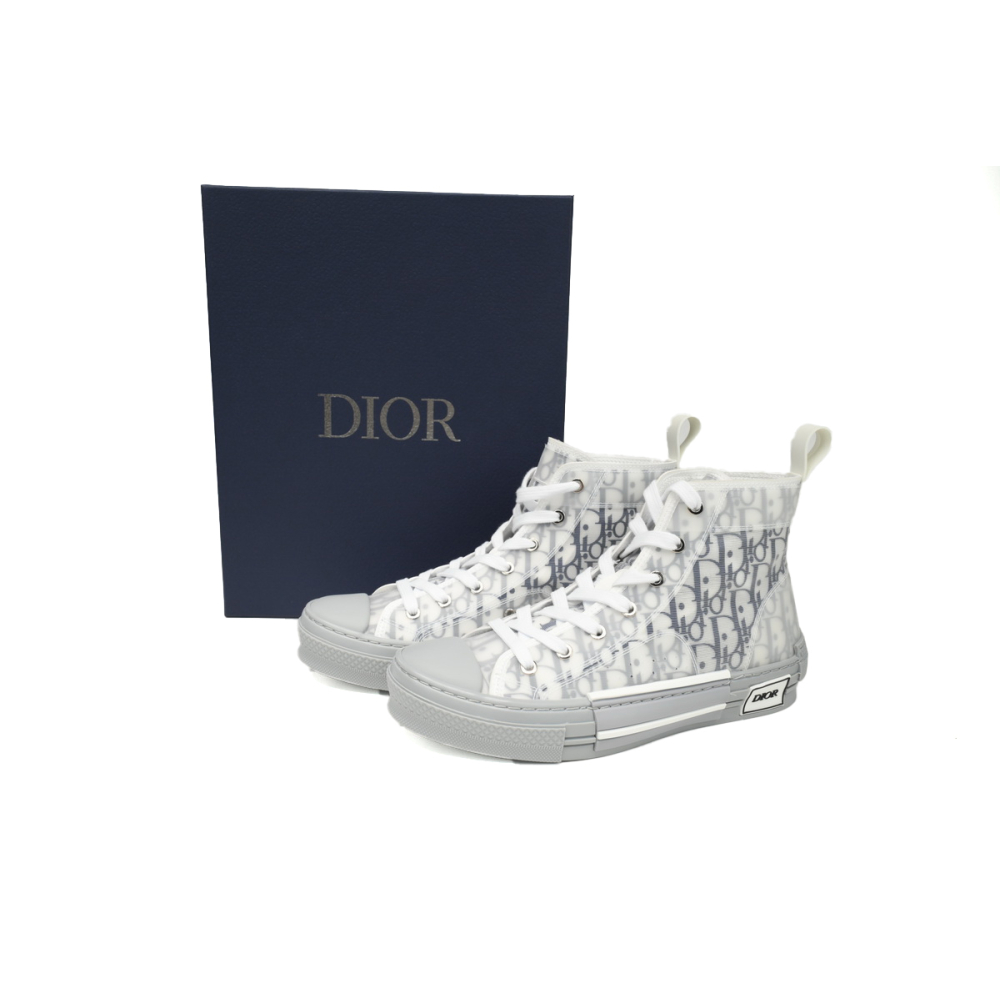 Dior B23 High Top Oblique Transparency White Blue Gray