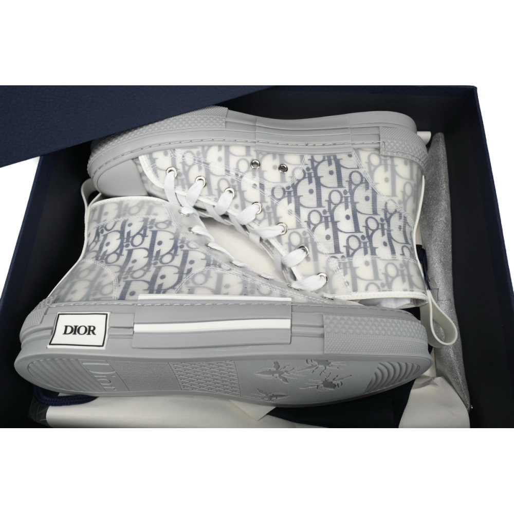 Dior B23 High Top Oblique Transparency White Blue Gray