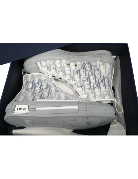 Dior B23 High Top Oblique Transparency White Blue Gray