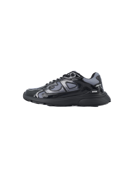 Dior B30 Round Head Logo Sneakers Patent Leather Gray