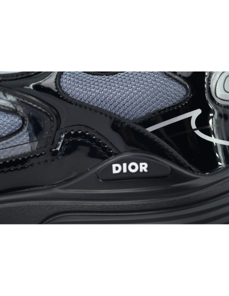 Dior B30 Round Head Logo Sneakers Patent Leather Gray