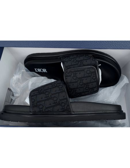 Dior Aqua Sandal Black Dior Oblique Jacquard