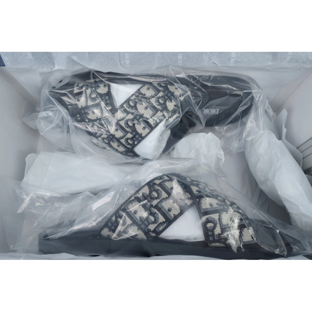 Dior Alias Sandal Beige And Black Dior Oblique Jacquard