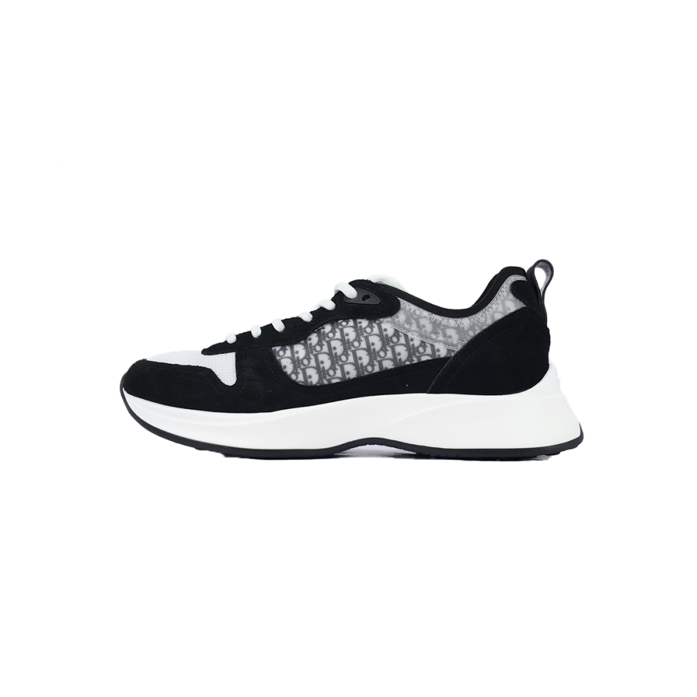 Dior B25 Runner Black Suede White Technical Mesh Oblique Canvas 3SN259YUH_H960