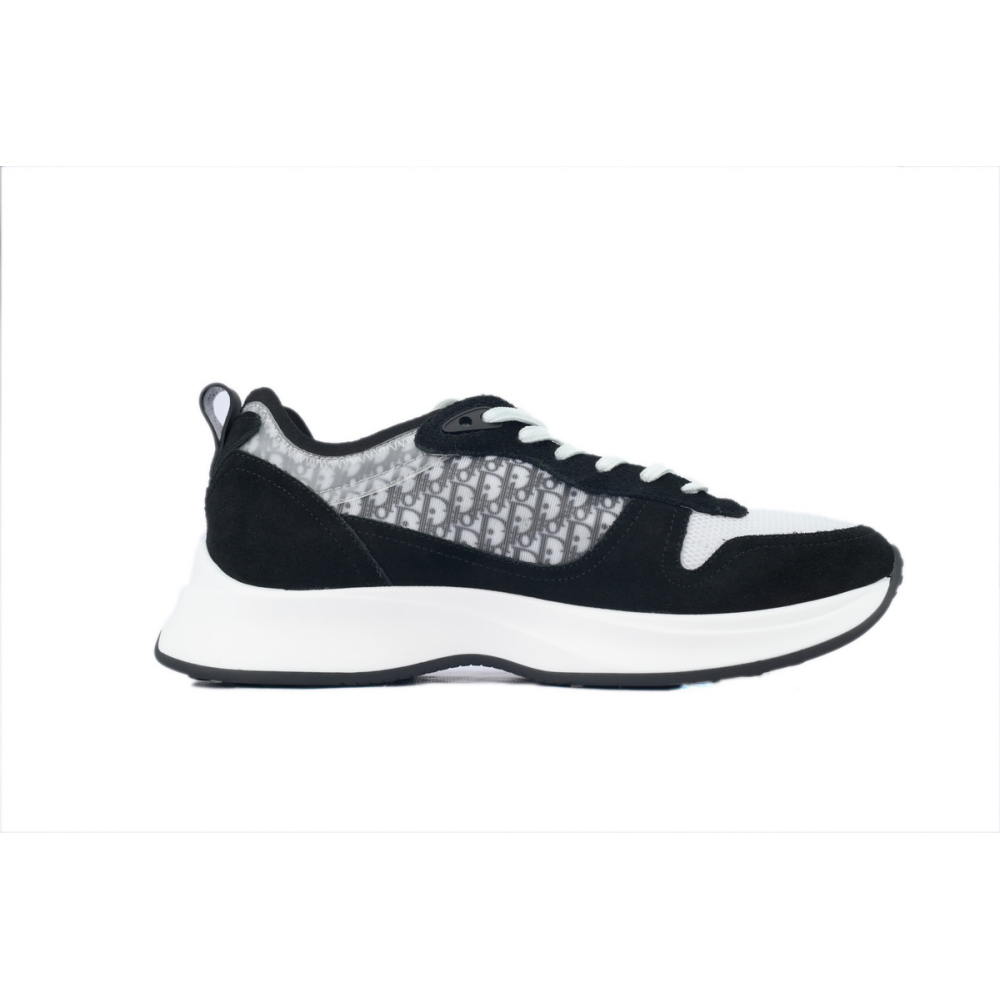 Dior B25 Runner Black Suede White Technical Mesh Oblique Canvas 3SN259YUH_H960