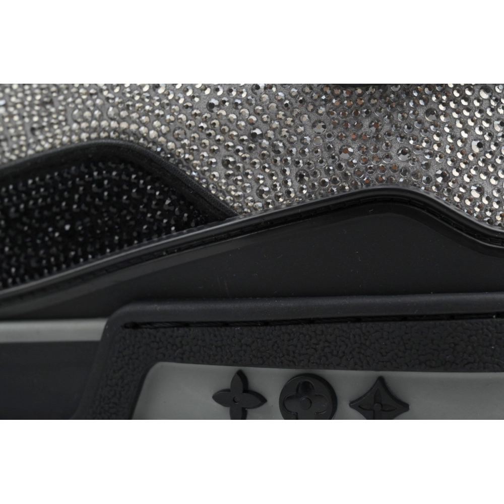 Louis Vuitton Trainer Black Silver Rhinestone